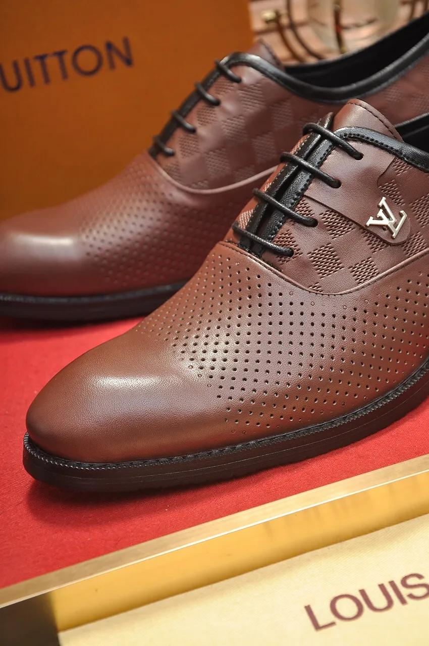 Men's shoes💰460💶【LOUIS VUITTON】(sheepskin lining) new cowhide LV formal shoes🎩🎩❗️🆘made one to one at the counter🎩original quality, imported cowhide upper➕full sheepskin lining➕original rubber outsole, {high quality visible}👣Size: 38-45 (45 custom-made)